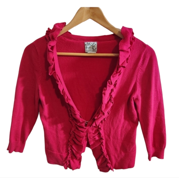 Anthropologie Tabitha Ruffled Cardigan Sweater - Picture 1 of 7
